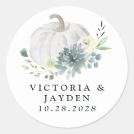 Adesivo Casamento Chic Elegante De Abóbora Branco