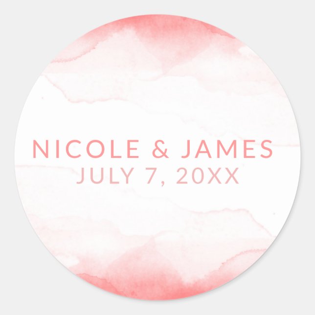 Adesivo Casamento Chic Moderno com Aquarela Brilhante (Frente)