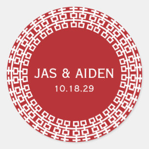 Adesivo Casamento chinês da felicidade dobro minimalista