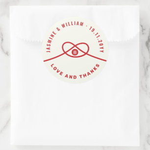 Adesivo Casamento Chinês de Dupla Felicidade do Red Knot U