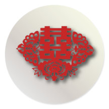 Casamento chinês de dupla felicidade vermelha