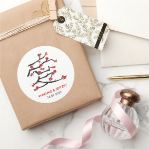 Adesivo Casamento chinês de Sakura das flores de cerejeir