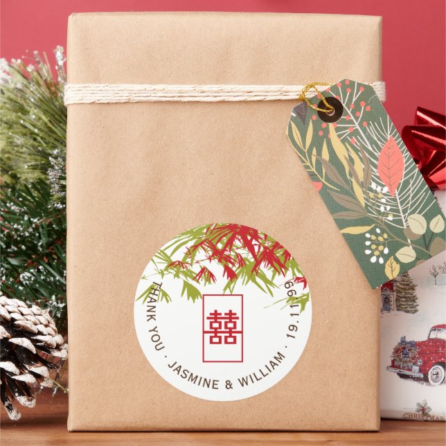 Adesivo Casamento Chinês entre Red & Jade Bamboo e Shuang  (Feriado)