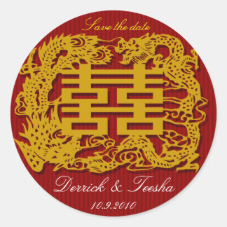 Adesivo Casamento chinês salve data / obrigado que você ad