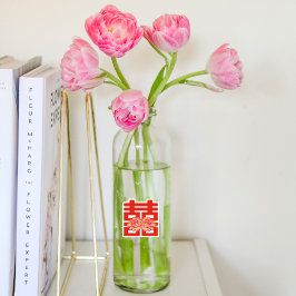 Adesivo Casamento Chinês Xi Duplo Flor Elegante
