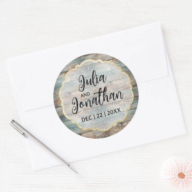 Adesivo Casamento chique Pastel Wood (Envelope)