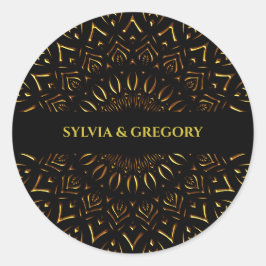 Adesivo Casamento clássico de luxo elegante com mandala tr