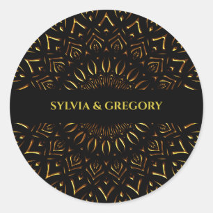 Adesivo Casamento clássico de luxo elegante com mandala tr