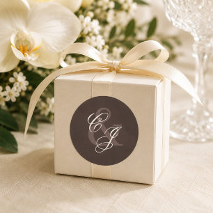 Adesivo Casamento Clássico Dinheiro Antigo Marrom Escuro