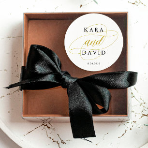 Adesivo Casamento clássico Dourado do falso glamoroso