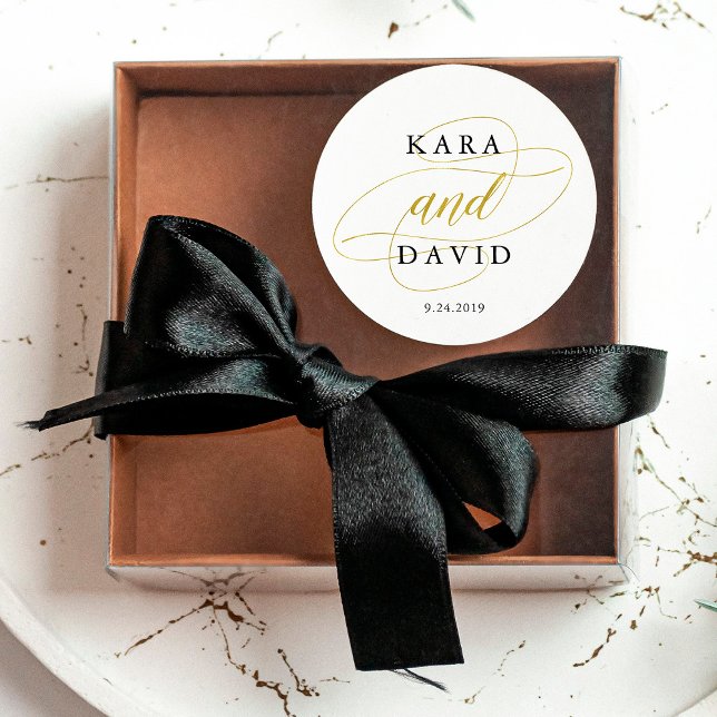 Adesivo Casamento Clássico Dourado Glamorous Faux (Criador carregado)