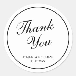 Adesivo Casamento Clássico Elegante Preto e Branco