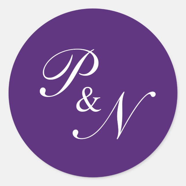 Adesivo Casamento Clássico Elegante Roxo Real (Frente)