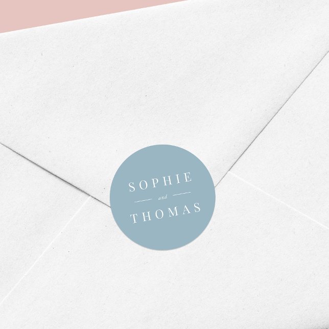 Adesivo Casamento Clássico Moderno de Cor Editável (Criador carregado)