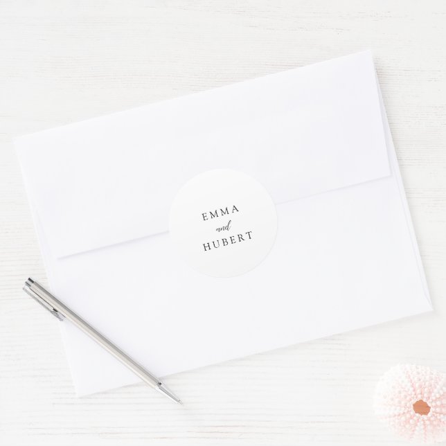 Adesivo Casamento Clássico Preto e Branco Elegante (Envelope)