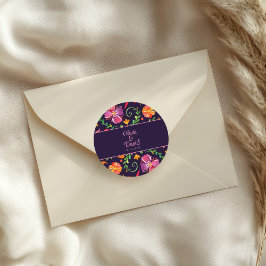 Adesivo Casamento Colorido com Flores Mexicanas em Tons Ro