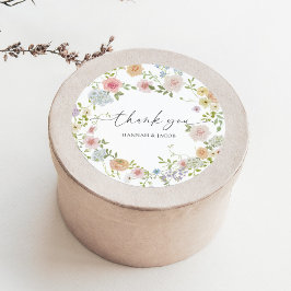 Adesivo Casamento Colorido De Flor Selvagem Obrigado A Fav