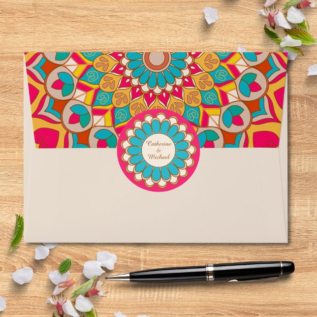 Adesivo Casamento Colorido de Mandala Bold & Bright (Criador carregado)