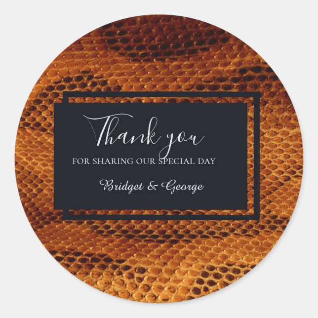 Adesivo casamento com animais de pele cobra de luxo (Frente)