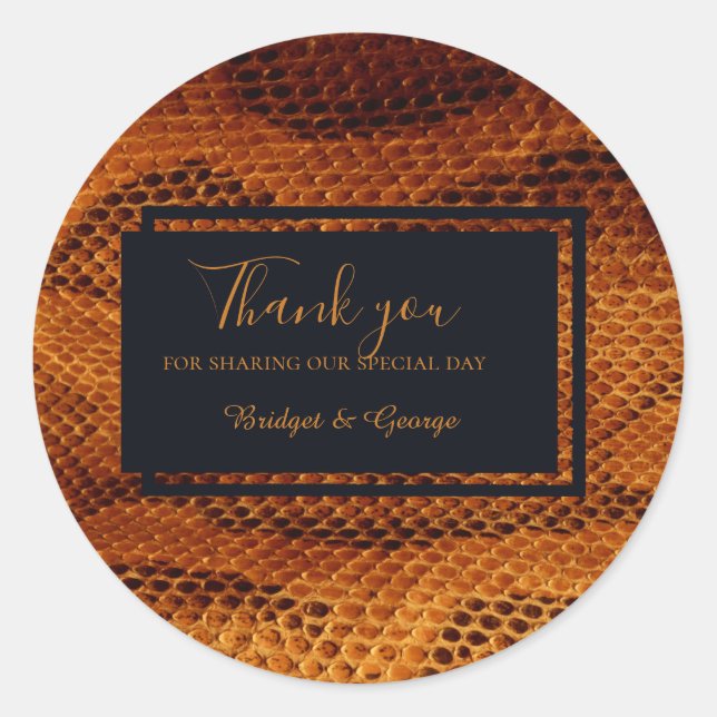 Adesivo casamento com animais de pele cobra de luxo (Frente)