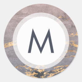 Adesivo Casamento com Aquarela e Monograma Dourado