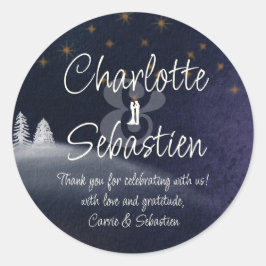 Adesivo Casamento com Aquarela Moderna da Noite de Inverno