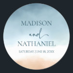 Adesivo Casamento com areia de praia do Oceano Azul Elegan<br><div class="desc">Estes são os Elegante Blue Ocean Beach Shore Sand Festa de casamento Stickers!</div>