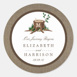 Adesivo Casamento com Árvore de Monograma Russo do País e