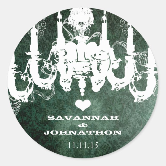 Adesivo Casamento com aves Chandelier Chandelier, em Flore (Frente)