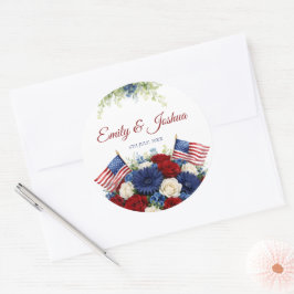 Adesivo Casamento com Bandeira Americana e Flores