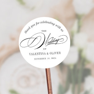 Adesivo Casamento com Caligrafia Elegante
