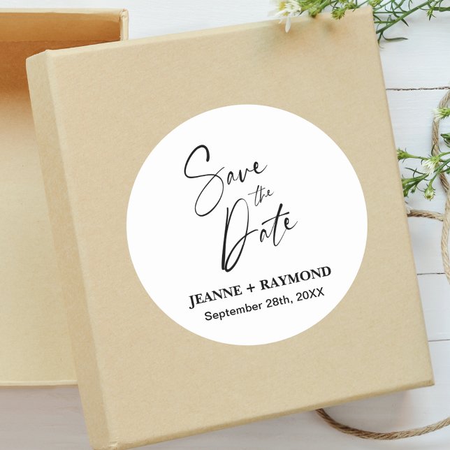 Adesivo Casamento com Caligrafia Romântica Guarde a Data P (Criador carregado)