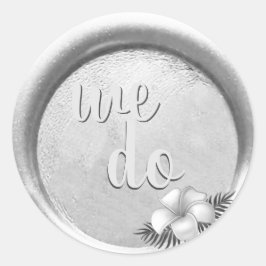 Adesivo *~ Casamento com Carimbo de Cera de Prata Floral