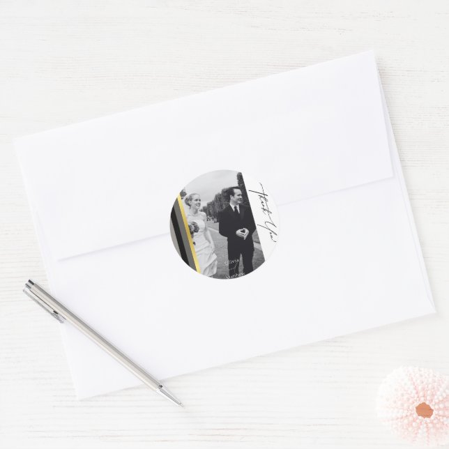 Adesivo Casamento com Cinzas Negras Douradas e Elegantes (Envelope)