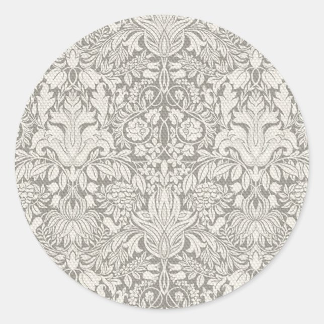 Adesivo Casamento com Damask Vintage White Casamento Antig (Frente)