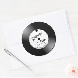 Adesivo Casamento com Disco de Vinil Retrô