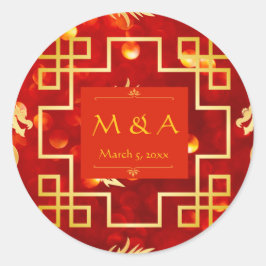 Adesivo Casamento com Dragões Vermelhos e Dourados