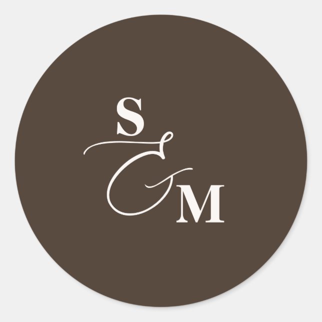 Adesivo Casamento com E comercial de Letra de Monograma Cl (Frente)