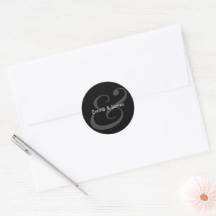 Adesivo Casamento com E comercial em Preto Reverso Monog