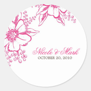 Adesivo Casamento com Estilo Letterpress Rosa