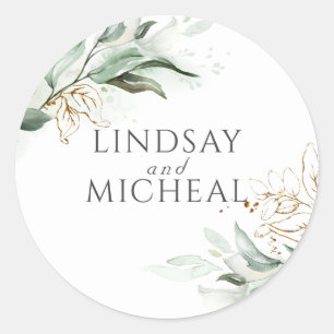 Adesivo Casamento com Eucalyptus Dourado
