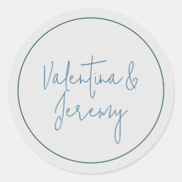 Adesivo Casamento com Flor Azul-Dusta-Floral Elegante