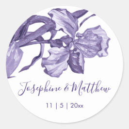 Adesivo Casamento com Flor em Íris Roxo