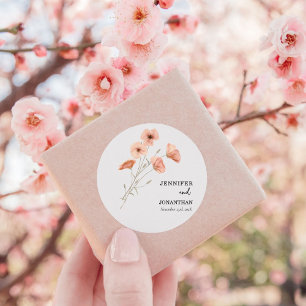 Adesivo Casamento com Flor Laranja Poppy