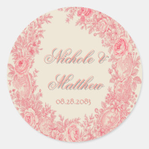 Adesivo Casamento com Flor Romântica Rosa