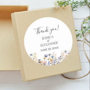 Adesivo Casamento com flores selvagens Elegante Dusty Blue