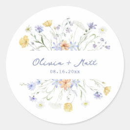 Adesivo Casamento com flores silvestres manuscritas