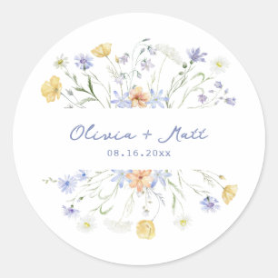 Adesivo Casamento com flores silvestres manuscritas