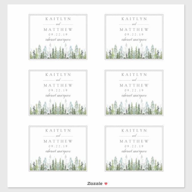 Adesivo Casamento com Floresta de Pinheiros Aquíferos - 4, (Folha)