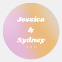 Casamento com Gradiente Rosa e Laranja Retrô